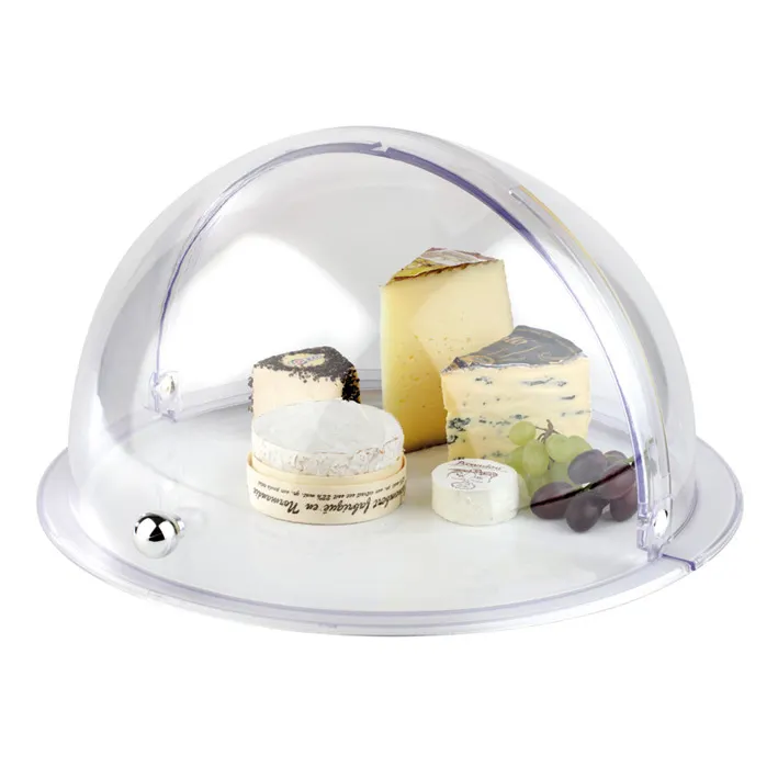 APS Germany APS 18388 Clear Cake Cover, 9" Round Roll‑Top, SAN Plastic, 9‑1/2" W, 16" H, - 1/Case