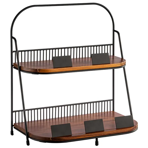 APS Germany APS30339 - 2‑Tier Rectangular Tray Stand, 14" L x 8½" D x 15¾" H, Metal Construction, 11‑Piece Case