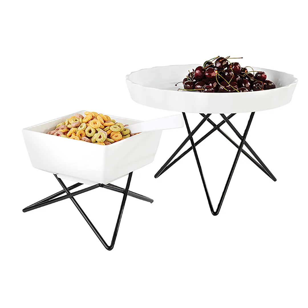 APS Germany APS 33272 Stand, 10"-1/4 x 4"-1/4 H, Black Metal, Stackable, Dishwasher Safe - 6/Case