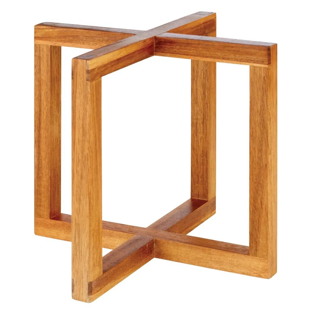 APS Germany APS 33280 Stand, 7-7/8" x 7-7/8" x 7" Acacia Wood Caramel Finish, Stackable - 6/Case