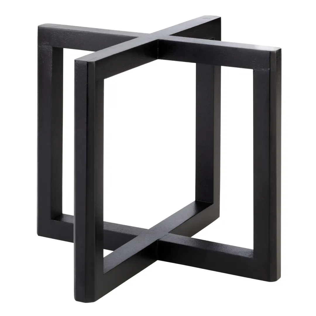 APS Germany APS 33281 Buffet Display Stand, 7-7/8" Square Black Wood, Stackable - 6/Case