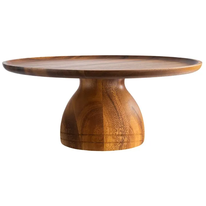 APS Germany APS 33297 - Acacia Wood Cake Stand, 15"½ Dia x 6"¼ H, Waterproof, Handwash Only - 1/Case