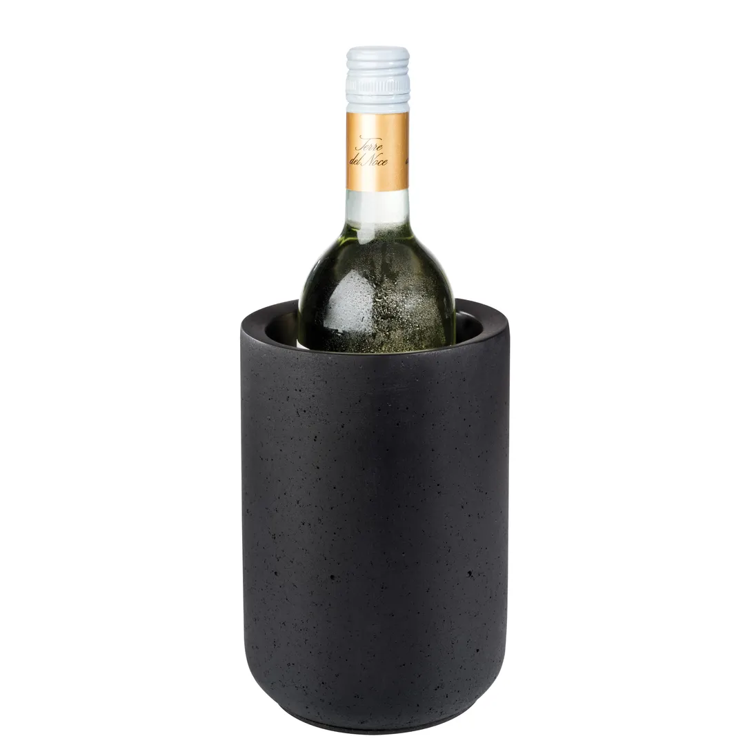 APS Germany APS 36099 - Wine Bucket Cooler, 1 Bottle, 4¾" Dia x 7½" H, Black Base - 6/Case