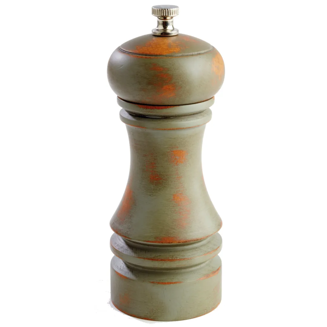 APS Germany APS 40546 Pepper Mill – 2"¼ Dia x 6" H Steel Grinder, Green Beechwood, Grind - 4/Case