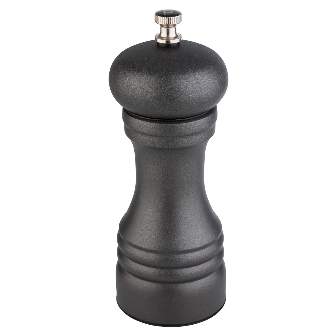 APS Germany APS 40555 Pepper Mill, 2‑3/8" Dia x 6‑1/8" H, Steel Grind, Stainless Finish - 6/Case