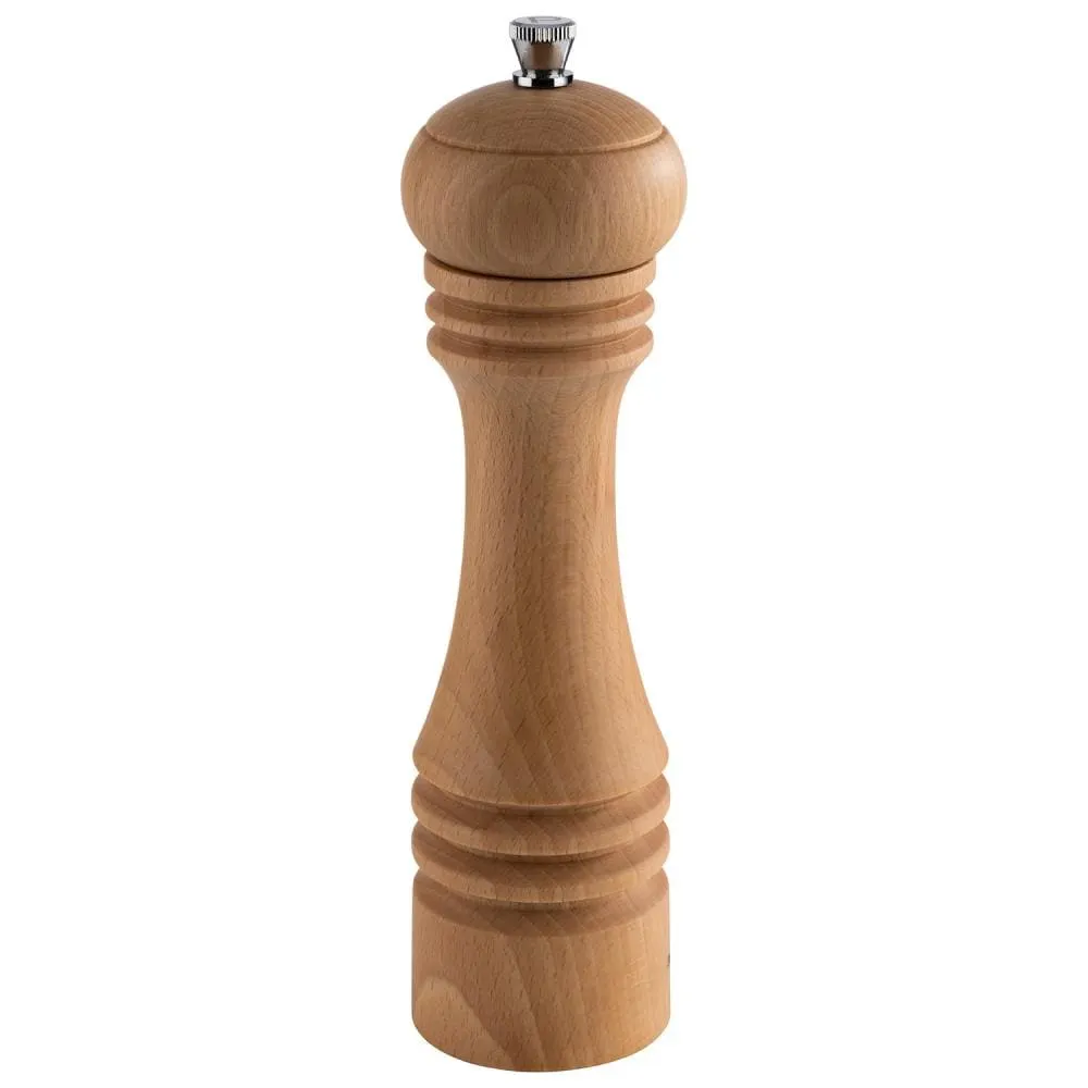 APS Germany APS 40572 Pepper Mill – 2.5" x 9" Stainless Steel with Brown Wood Handle Grind - 1/Case