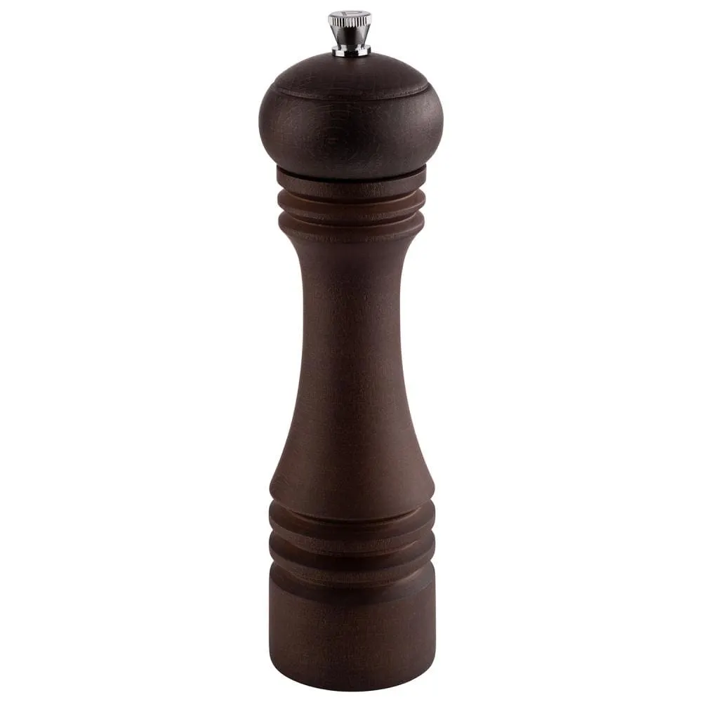 APS Germany APS 40577 - Salt Mill, 2.5" Dia x 9" H, Steel & Brown Beechwood, Grind - 1/Case