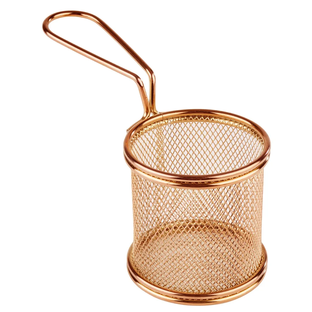 APS Germany APS 40602 Fry Basket 3"1/8 Round Stainless Steel Gold Finish Dishwasher Safe - 1/Case