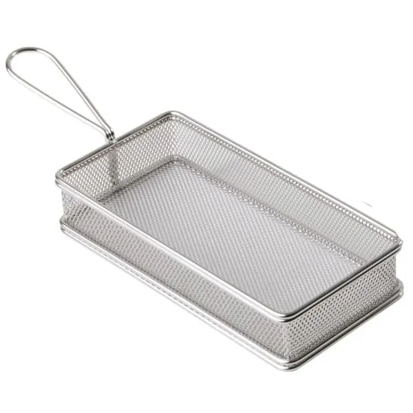 APS Germany APS 40610 Fry Basket, 8 1/2" x 4⅛", Stainless Steel Snackholder, Dishwasher Safe - 1/Case