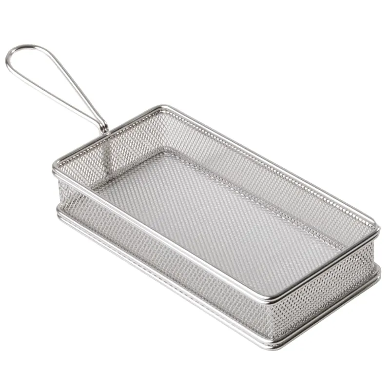 APS Germany APS 40611 Fry Basket, 10"-1/4 x 5"⅛ Stainless Steel Snackholder, Dishwasher Safe - 1/Case