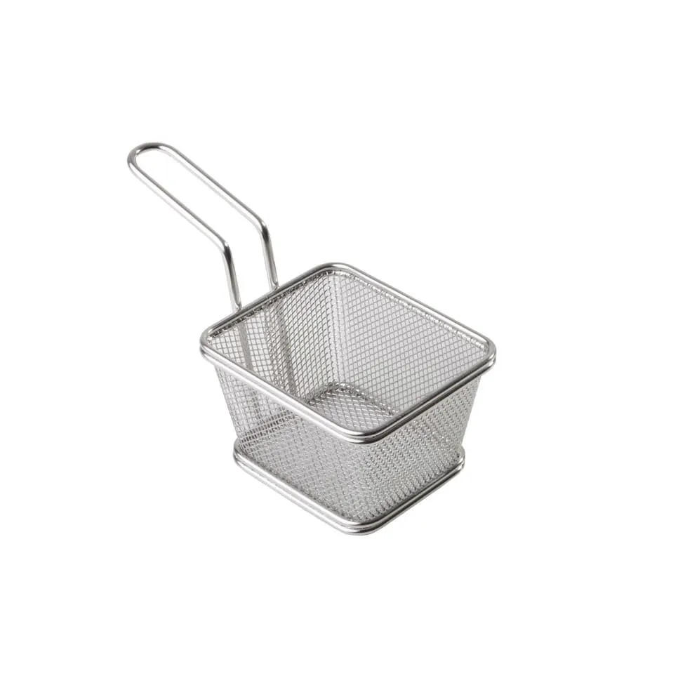 APS Germany APS 40620 Fry Basket, 3‑7/8" x 3‑3/8", Stainless Steel, Dishwasher Safe - 1/Case