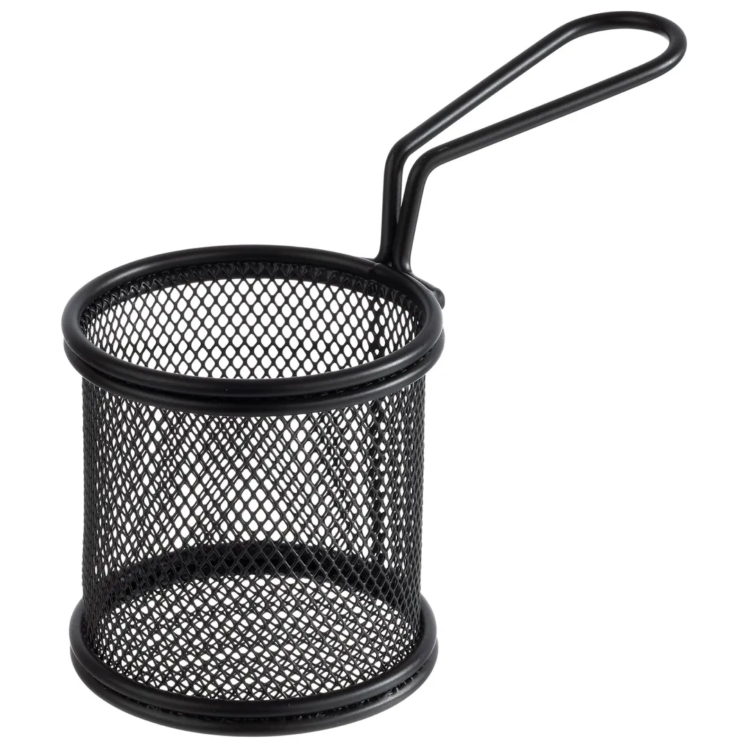 APS Germany APS 40624 Fry Basket, 3-1/8" Diameter Stainless Steel Black Matte - 1/Case