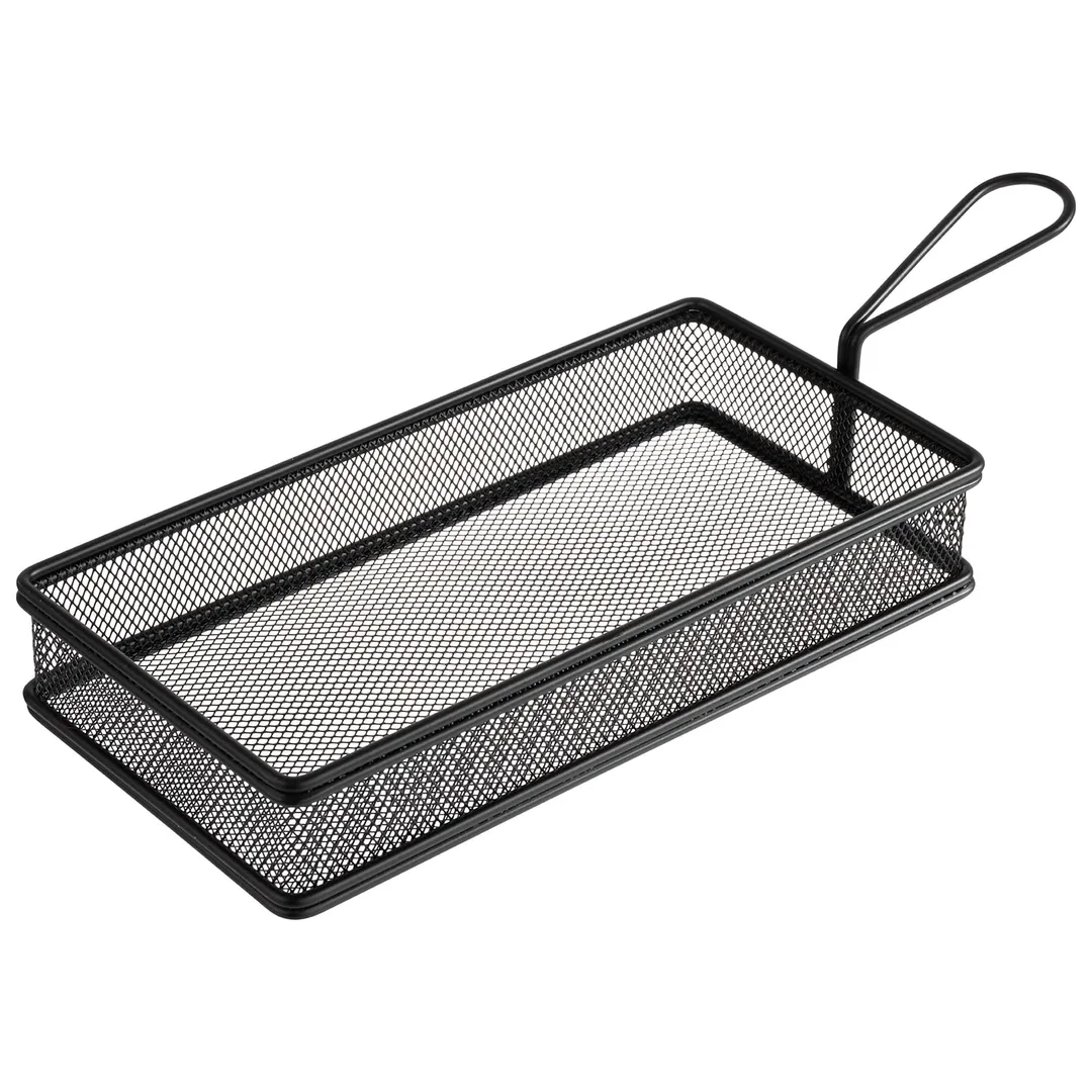 APS Germany APS 40629 Fry Basket, 10"-1/4 x 5"⅛, Stainless Steel, Black Matte Snackholder - 1/Case