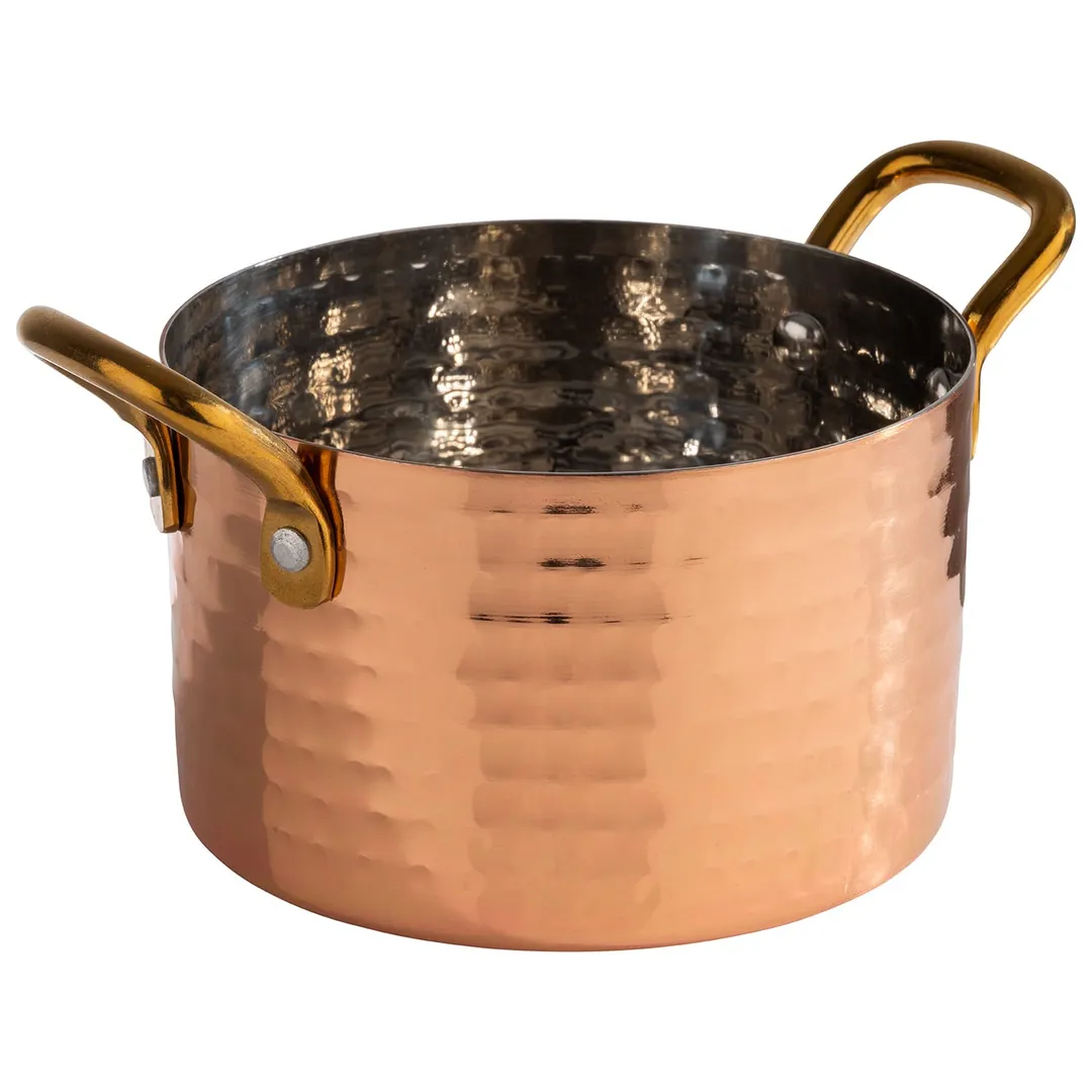 APS Germany APS 40732 - 20oz Serving Pot, 4½" Dia x 2¾" H, Copper‑Aluminum Finish - 1/Case