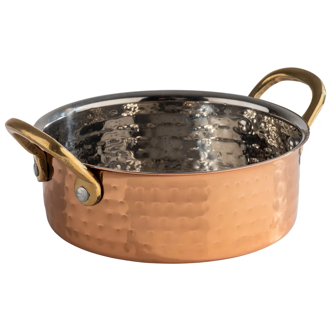 APS Germany APS 40733 Round Serving Pot, 16 oz, 5.5" Dia x 2" H, Copper Aluminum Finish - 1/Case