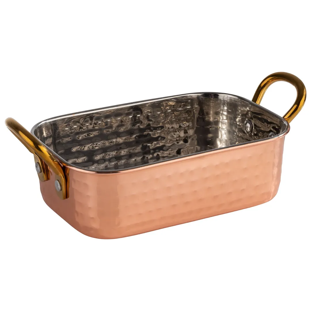 APS Germany APS 40736 - Rectangular 5.2 Oz Pot, 5"5/8" x 3"3/4" x 1"3/4", Aluminum Finish - 1/Case