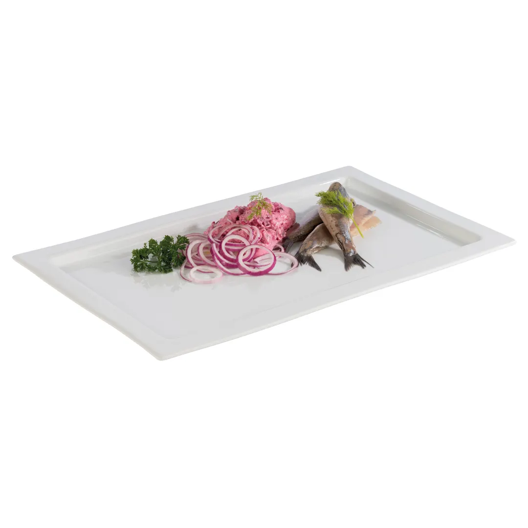 APS Germany APS 82355 - Porcelain Tray 20" x 12" x 0.9", Microwave/Dishwasher Safe - 6/Case