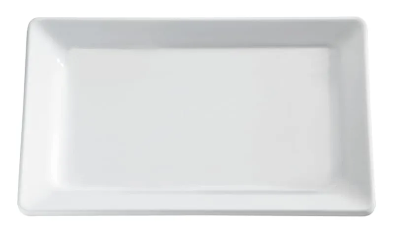 APS Germany APS 83433 - White Melamine Rectangular Tray 20" x 6.5" x 1.25" Dishwasher Safe - 4/Case