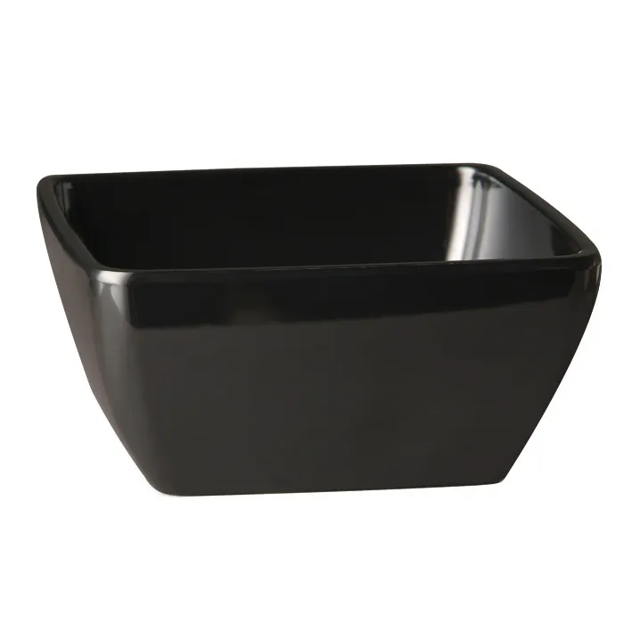 APS Germany APS 83468 - Black Square Melamine Bowl 1.5 Quart 7½" x 7½" Dishwasher Safe - 5/Case