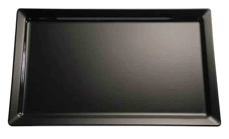 APS Germany APS 83490 - GN 1/2 Tray, 12.875" x 10.5" x 1.25", Melamine Black, Stackable - 4/Case