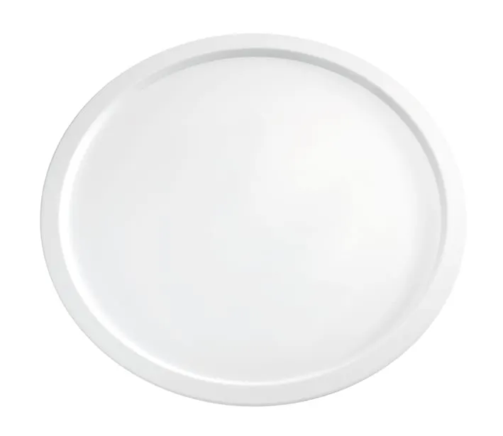 APS Germany APS 83884 - Round Melamine Tray, 12" Dia x 1¼" H, White, Dishwasher Safe - 5/Case