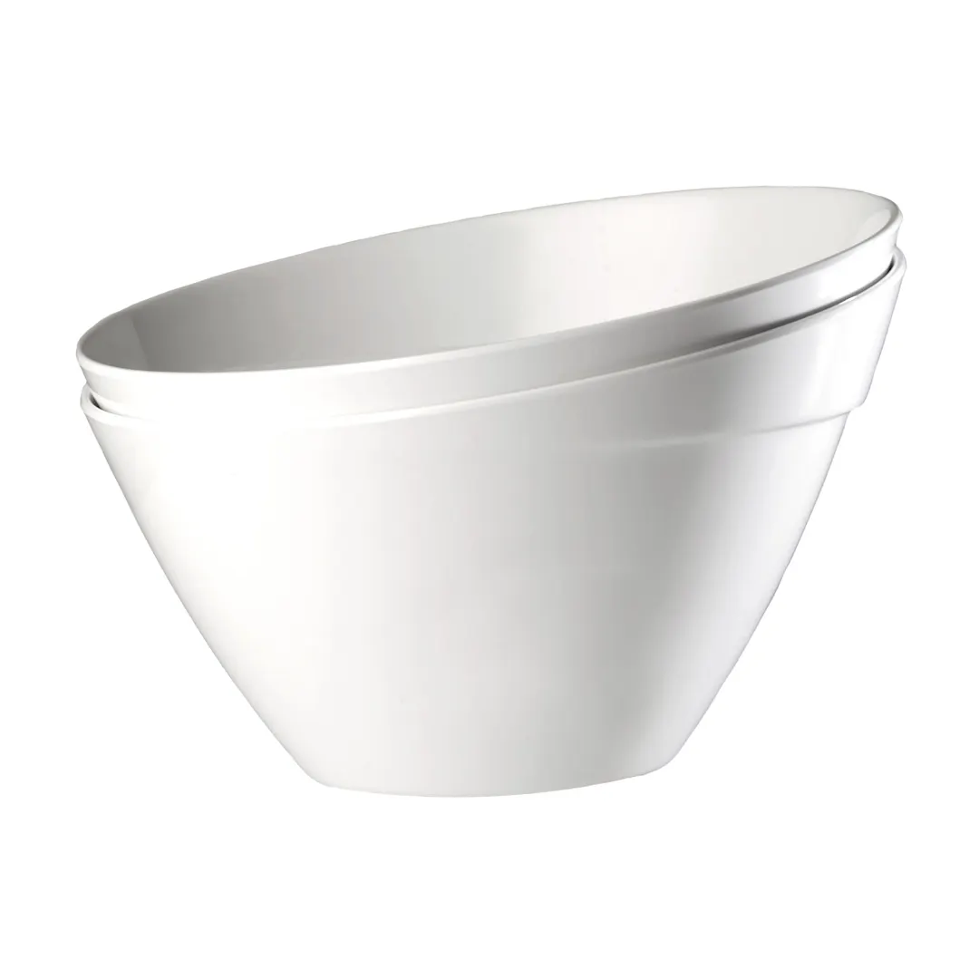 APS Germany APS 84042 - 9.75" x 6" Round Melamine Bowl, 2 Qt White, Dishwasher Safe - 8/Case