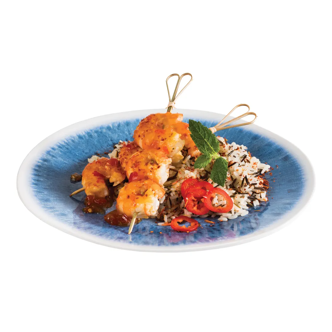 APS Germany APS 84675 - 10.5" Round Melamine Plate, Blue Ocean, Dishwasher, 7/8" Height - 1/Case