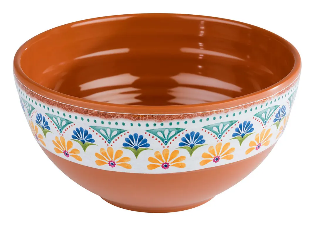 APS Germany APS 84688 Arabesque Melamine Bowl, 27 oz, 6‑1/8" dia, Terracotta Design - 12/Case