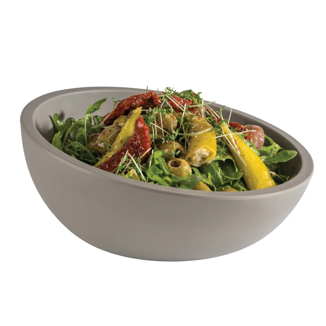 APS Germany APS 84835 Plastic Bowl, 8.5" Dia x 3.75" H, 23.75oz (3/4 Qt), Melamine Concrete - 4/Case