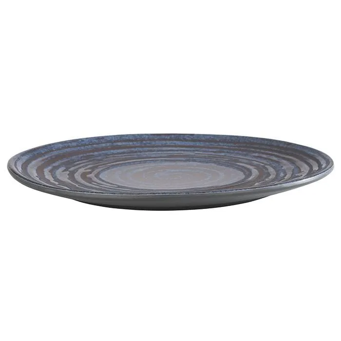 APS Germany APS 85027 - 8.5" Blue Melamine Loop Plate, Scratch‑Proof, Acid‑Resistant, Dishwasher Safe - 6/Case