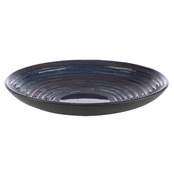 APS Germany APS 85057 - 10" Round Melamine Plate, 27 oz, Grey/Blue Two‑Tone, Dishwasher Safe - 6/Case