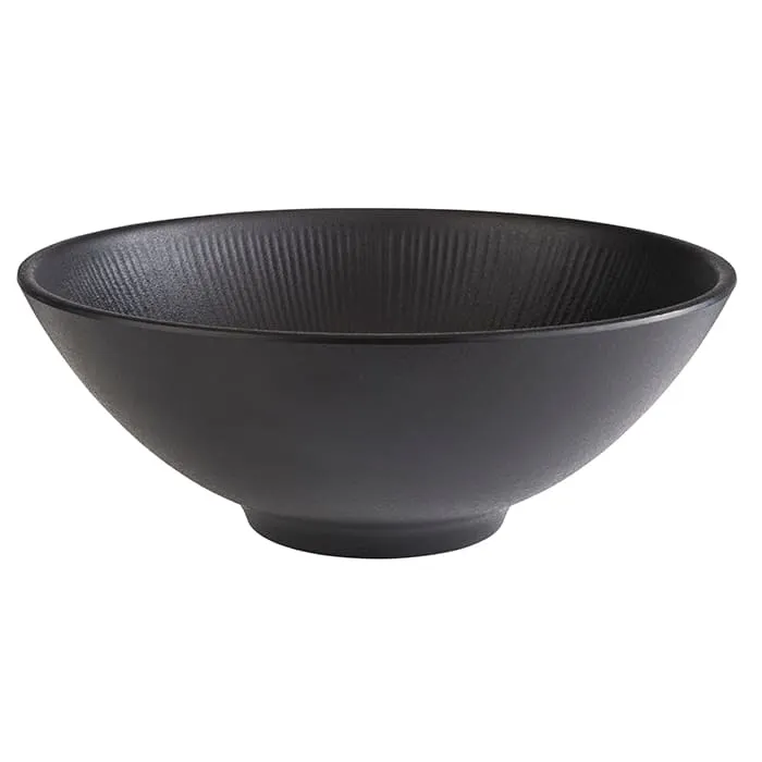 APS Germany APS 85061 - 57 oz Black Melamine Bowl, 9½" Matte Finish, Dishwasher Safe - 6/Case