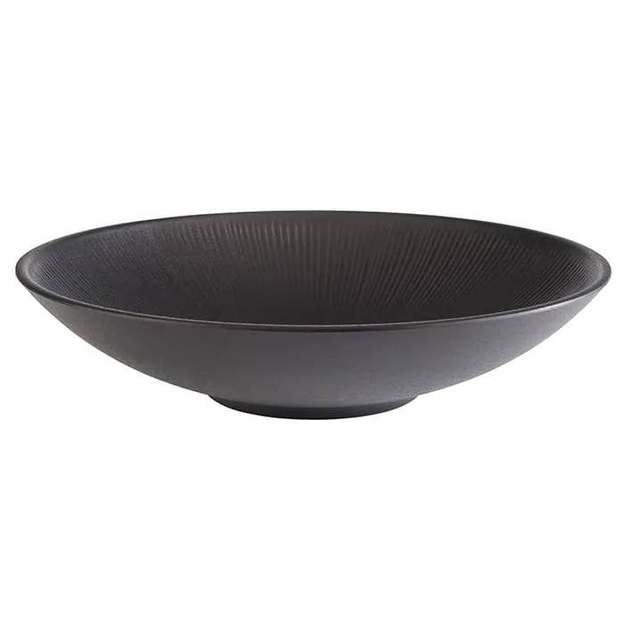 APS Germany APS 85062 - 2 Qt Black Melamine Bowl, 11‑7/8" x 2‑3/4" Dishwasher Safe - 6/Case
