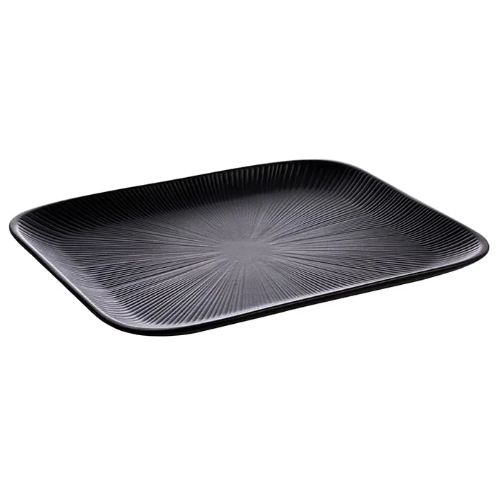 APS Germany APS 85068 Nero Tray - GN 1/2 Black Melamine, 12"¾ x 10"½, Dishwasher Safe - 6/Case