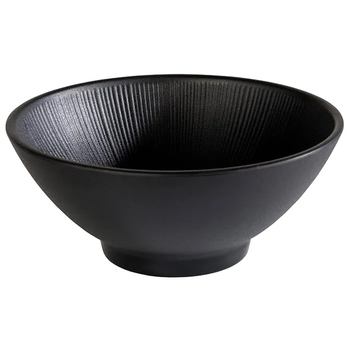 APS Germany APS 85070 - 30oz Black Melamine Ramen Bowl, 7½" Dia x 3⅛" H, Dishwasher Safe - 1/Each