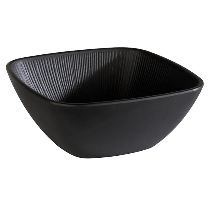 APS Germany APS 85071 - Black Melamine Bowl 8" x 8", 1 Quart Matte Finish, Dishwasher Safe - 6/Case