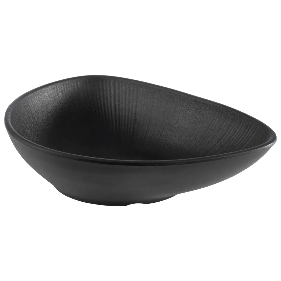 APS Germany APS 85077 - Melamine Bowl, 27 oz (11" x 9"), Black Finish, Scratch‑Proof - 6/Case