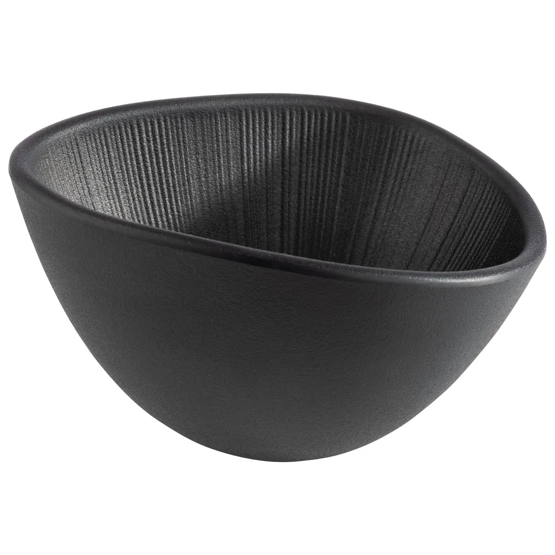 APS Germany APS 85092 - Nero Melamine Bowl, 10 oz, 6" x 5", Black Matte Finish, Stackable - 6/Case