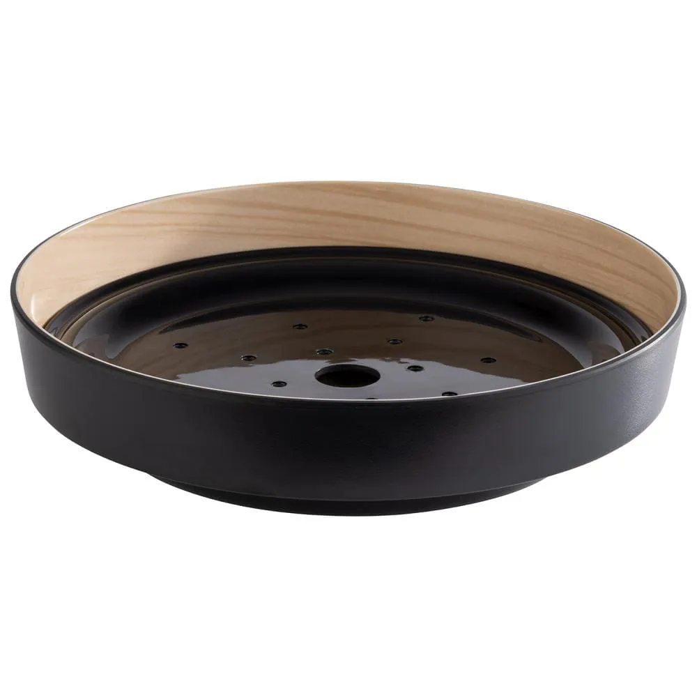 APS Germany APS 85231 - 13" Black Round Serving Bowl with Drip Tray, 2‑Piece Frida Set - Set