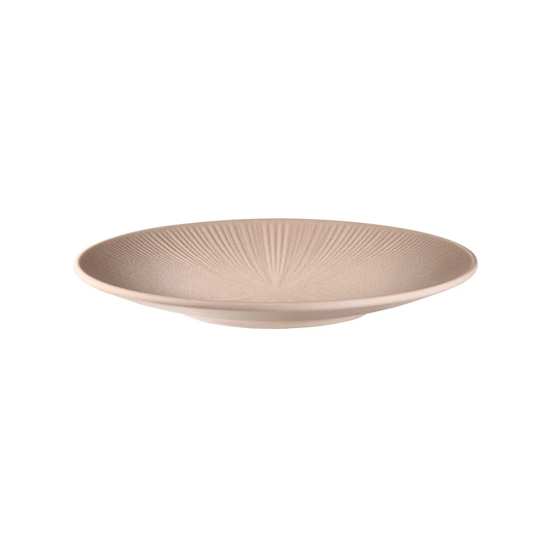 APS Germany APS 85404 - 10¼" Beige Round Melamine Plate, Matte Finish, Dishwasher Safe, 6/Case