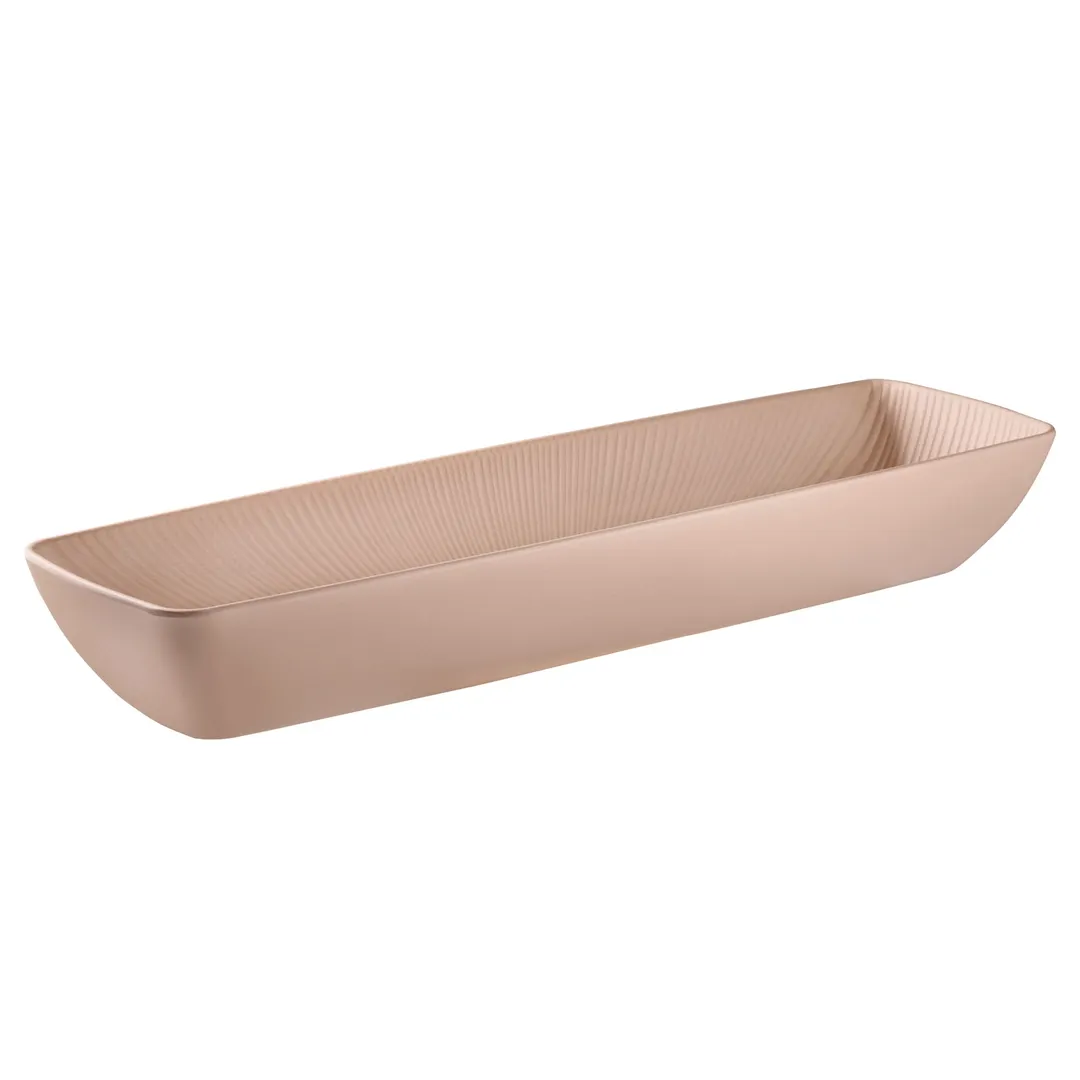 APS Germany APS 85419 - 3-Quart Beige Melamine Bowl 20.9"L x 6.4"W x 3.1"H, Dishwasher Safe - 4/Case
