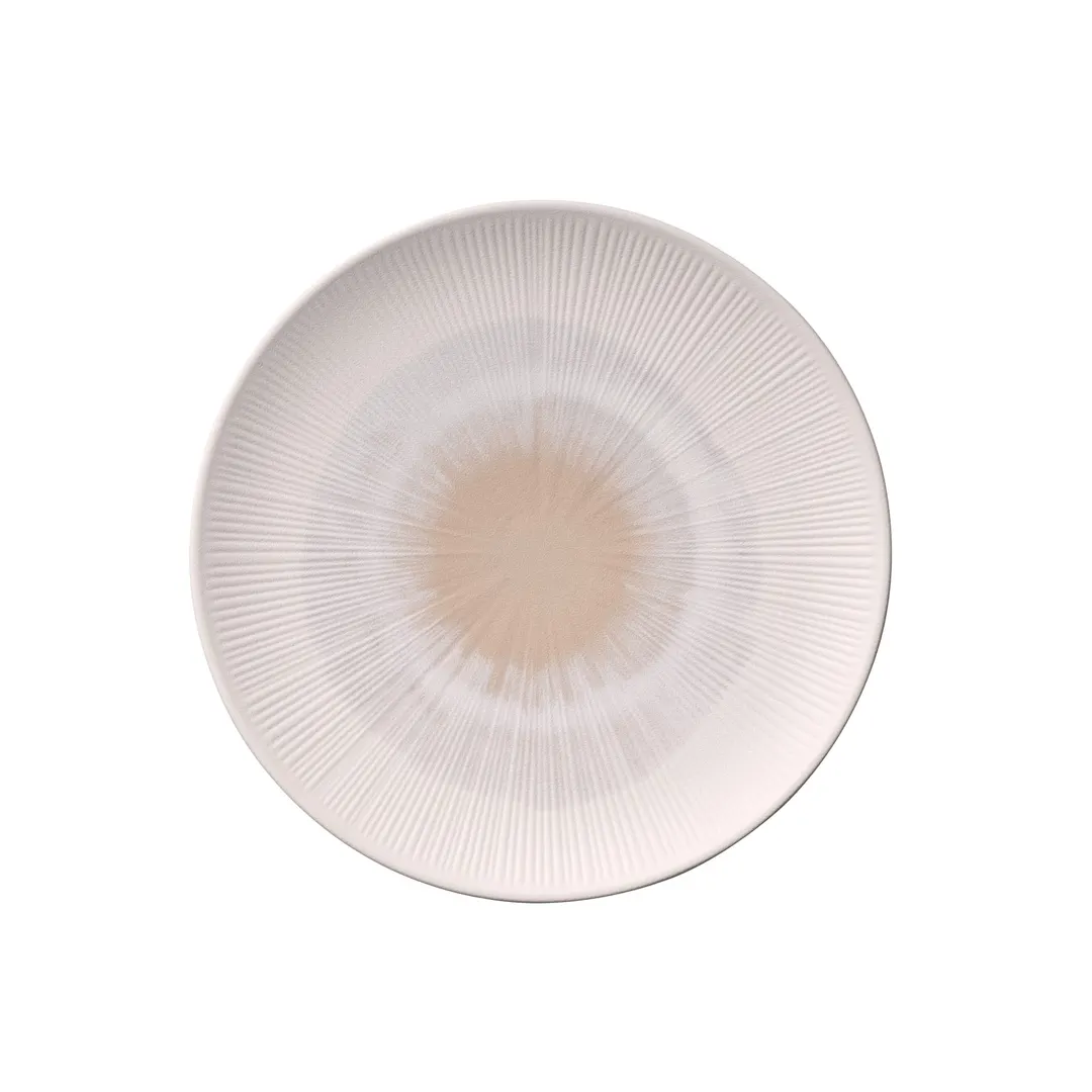 APS Germany APS 85505 - 13" Melamine Plate, Dia 13" x 1-3/8" H, Beige Soft Matte Finish - 6/Case