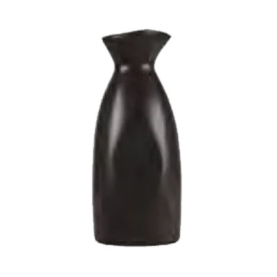 Libbey BF-9 Sake Bottle, 9 oz, 2.625" Dia x 6.125" H Turquoise Ceramic Dark Brown Rim - 12/Case