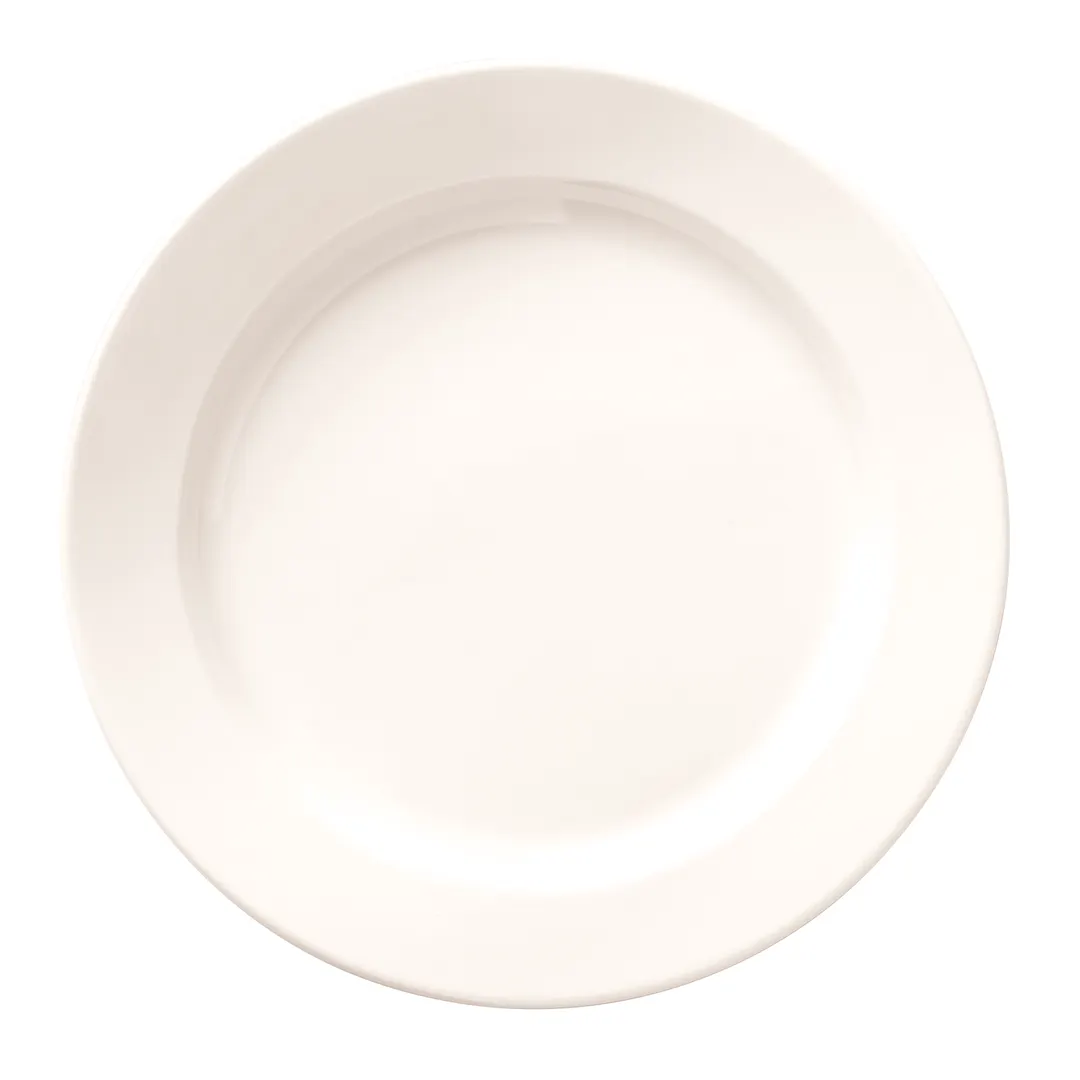 Libbey BMEL-1113 - 6¼" Round White Melamine Plate, Medium Rim, Microban®, 5/8" Height - 36/Case