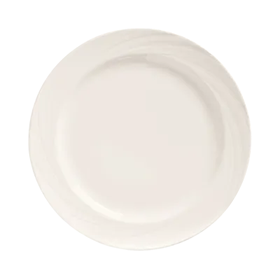Libbey BO-1100 - 12.5" Round China Plate, Medium Rim, Bright White Porcelain, - 12/Case