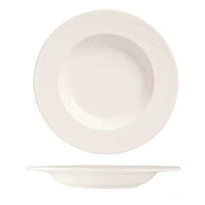 Libbey BO-1108 Pasta Bowl, 12" Diameter 20 oz Round Porcelain, Bright White, Fully Vitrified - 12/Case