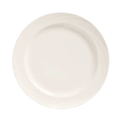 Libbey BO-1113 - 6.25" Round Plate, Bright White Porcelain, Medium Rim, Embossed - 36/Case