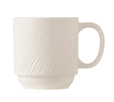 Libbey BO-1114 - China Mug, 11.5 oz Bright White Porcelain, Stackable, 3-5/8" H x 4-5/8" D, 36/Case