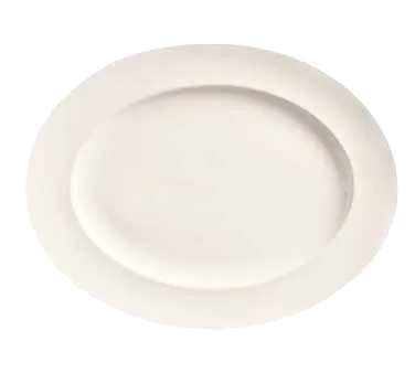 Libbey BW-1120 - Oval Platter 11-1/8" x 8-3/4", Bright White Porcelain, Medium Rim - 12/Case