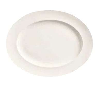 Libbey BW-1122 Oval China Platter, 13¼" x 10¼" Bright White Porcelain, Medium Rim - 12/Case